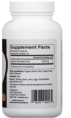 1200 mg Red Yeast Rice Capsules 120 Capsules Q6772