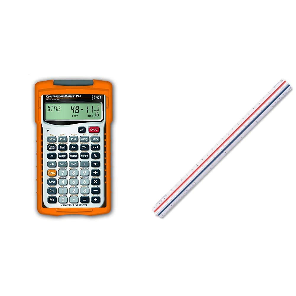 Construction Calculator + Architect Triangular Scale U158