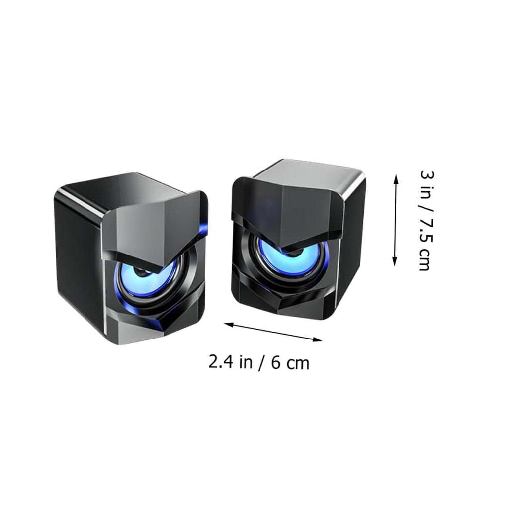 2 Pack USB Powered Black Computer Speakers C2274