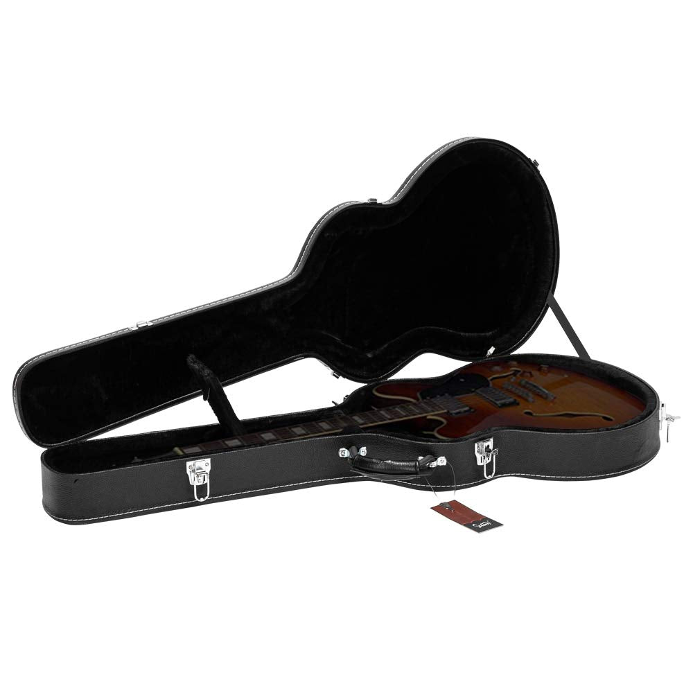 42-Inch Wooden Hard-Shell Electric Guitar Case with Lock Latch Padding J3650