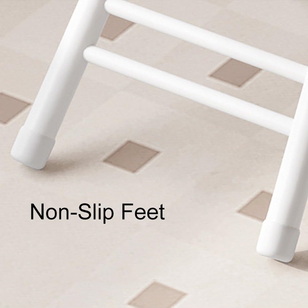 18 inch Folding Stool with Backrest, Portable Lightweight Metal Chair with Non-Slip Feet V307603