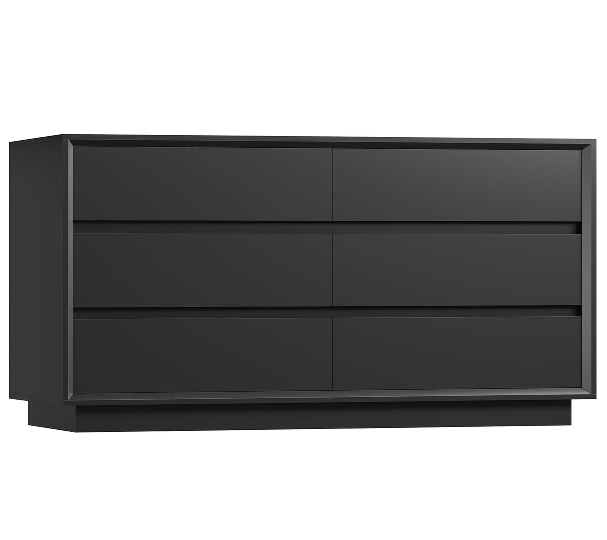 Black 6 Drawer Wood Dresser D35494