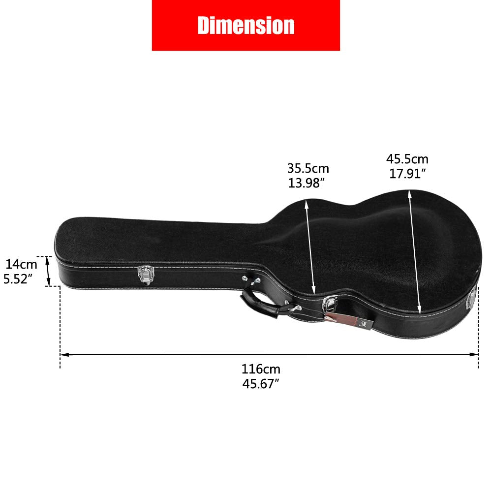 42-Inch Wooden Hard-Shell Electric Guitar Case with Lock Latch Padding J3650