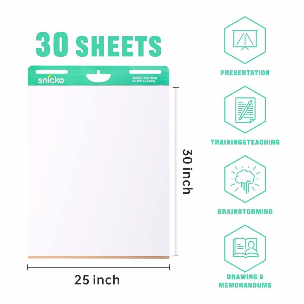 White Self Stick Easel Pad 25 in x 30 in 30 Sheets 2 Pads F234