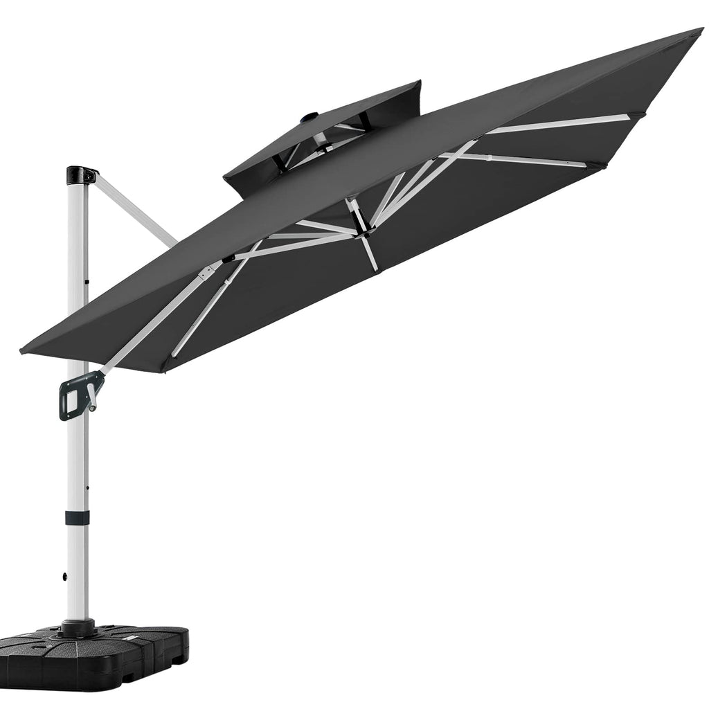 Cantilever Double Top Outdoor Offset Umbrella with 360° Rotation K931943