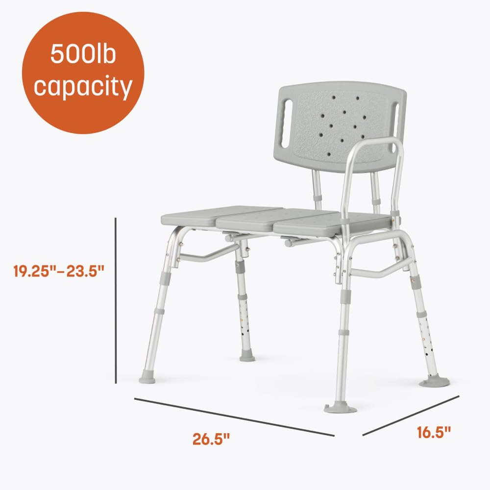 Bariatric Tub Transfer Bench with Anti-Slip Suction Feet 500lb Weight Capacity V142