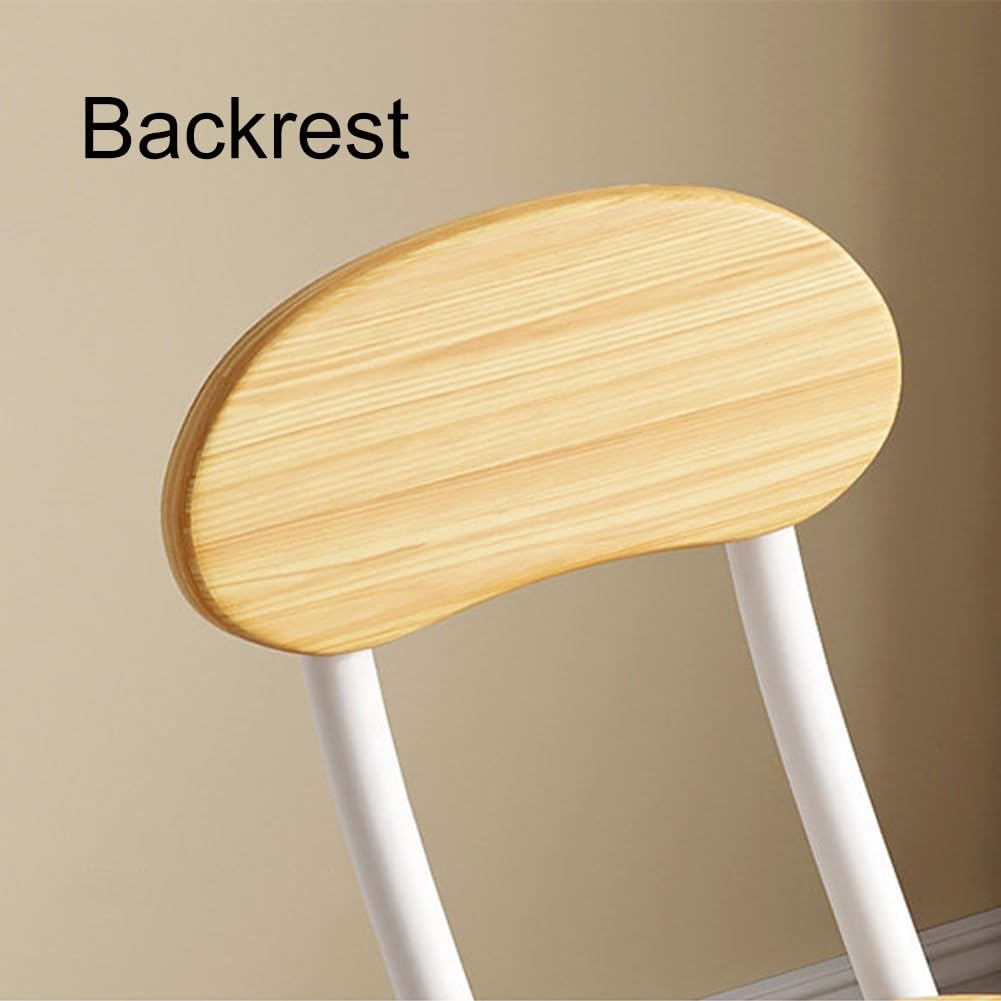 18 inch Folding Stool with Backrest, Portable Lightweight Metal Chair with Non-Slip Feet V307603