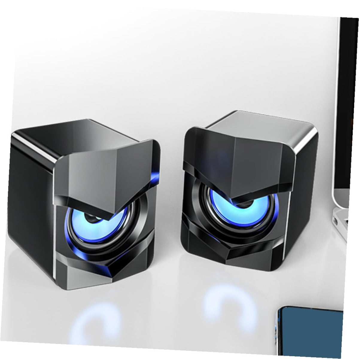 2 Pack USB Powered Black Computer Speakers C2274