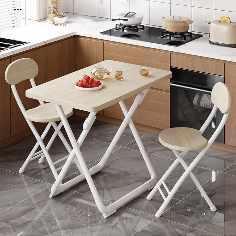 18 inch Folding Stool with Backrest, Portable Lightweight Metal Chair with Non-Slip Feet V307603