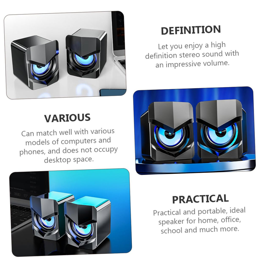 2 Pack USB Powered Black Computer Speakers C2274