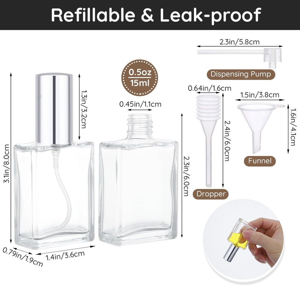0.5oz 10pcs Glass Perfume Spray Bottle Refillable R1327