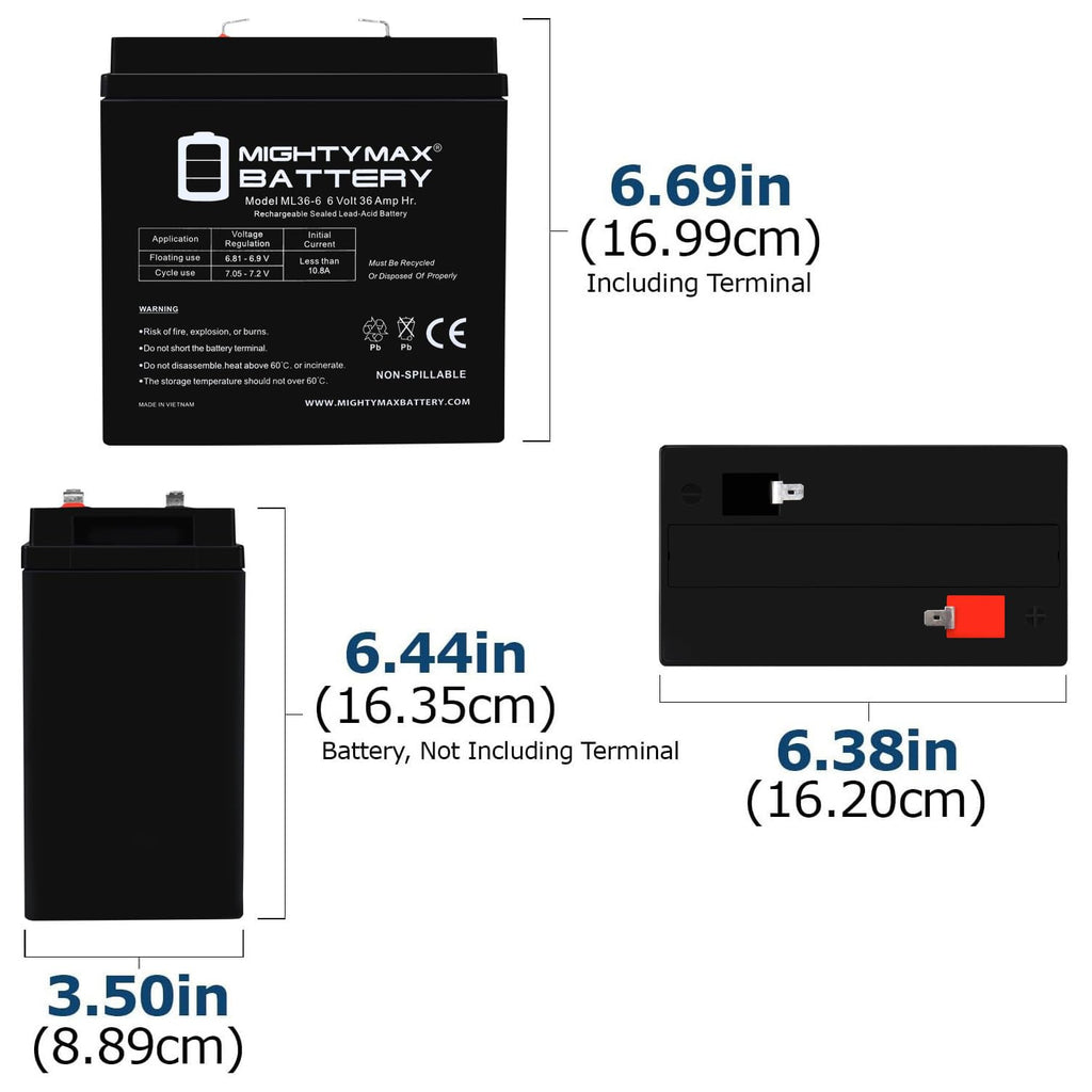 6V 36Ah AGM F2 Terminal Battery S72247