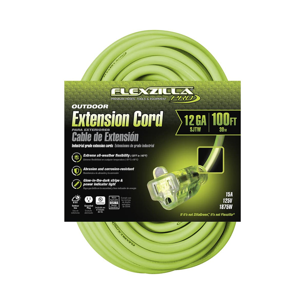 12/3 AWG SJTW 100 ft. Lighted Plug Indoor/Outdoor Extension Cord I6406