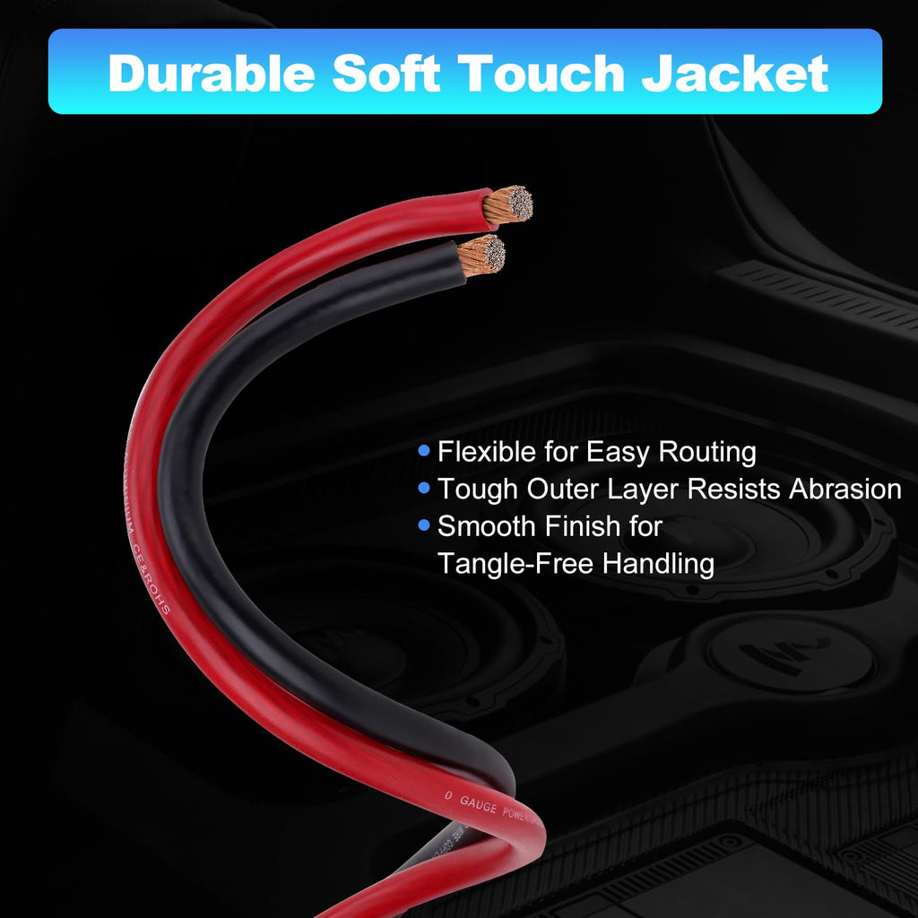 1/0 Gauge Copper Clad Aluminum Wire Kit with 250A ANL Fuse Holder B583