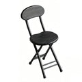 18 inch Folding Stool with Backrest, Portable Lightweight Metal Chair with Non-Slip Feet V307603