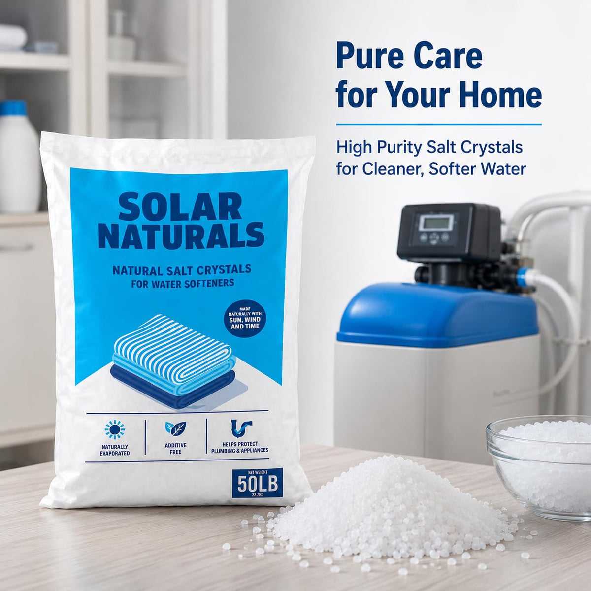 Natural Salt Crystals for Water Softeners, 50 lb S789