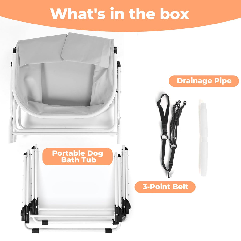 Portable 5 Height Adjustable Dog Bathtub U99645