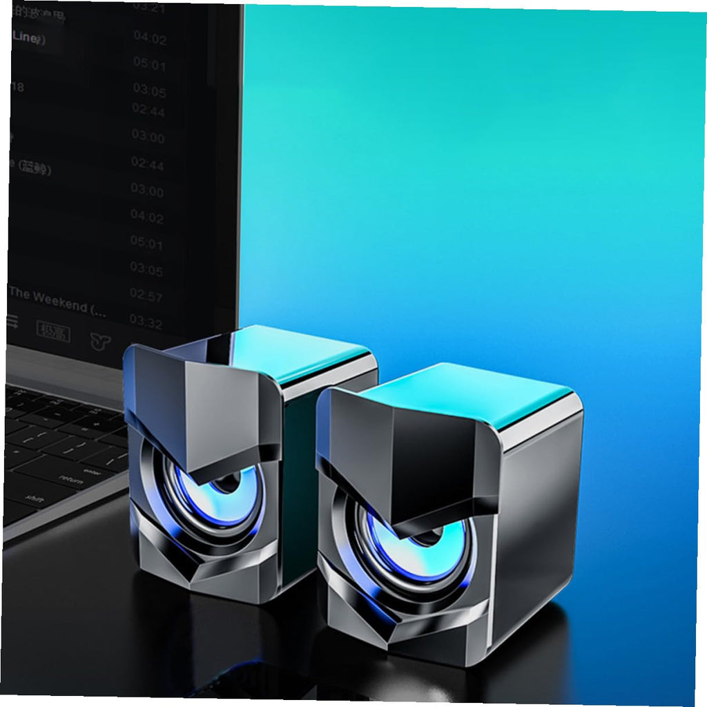 2 Pack USB Powered Black Computer Speakers C2274