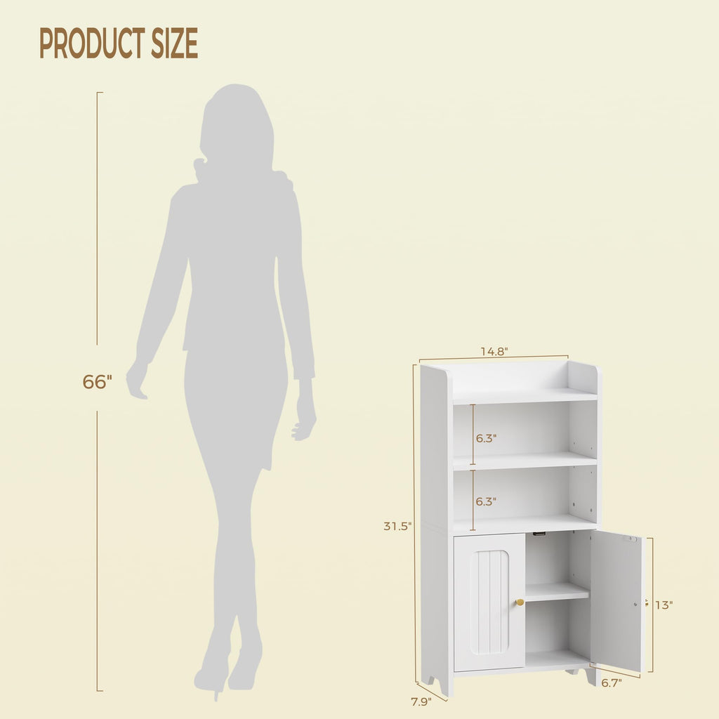 White 2 Door Bathroom Storage Cabinet R7076