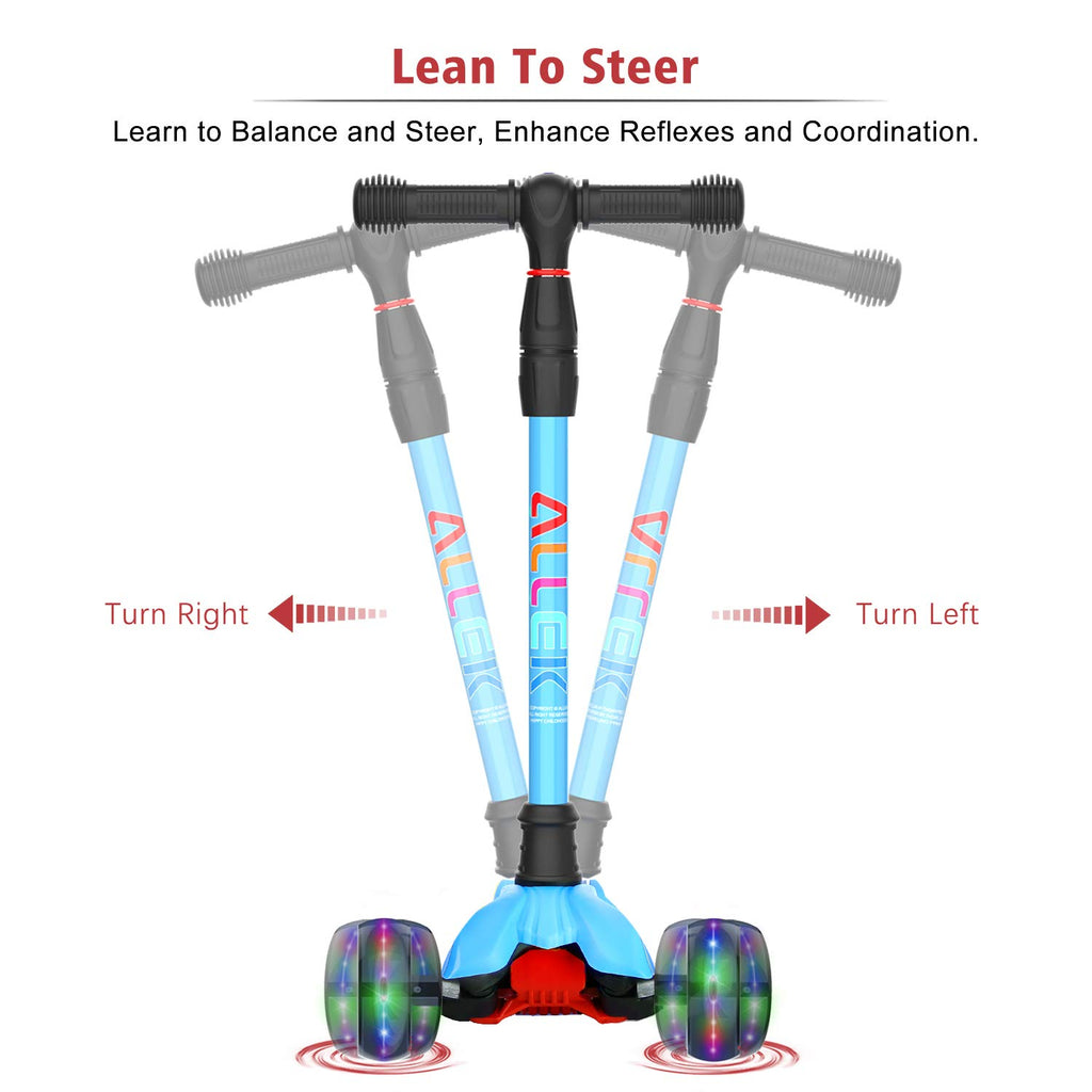 Kick Scooter with Light-Up Wheels and Adjustable Heights J2389