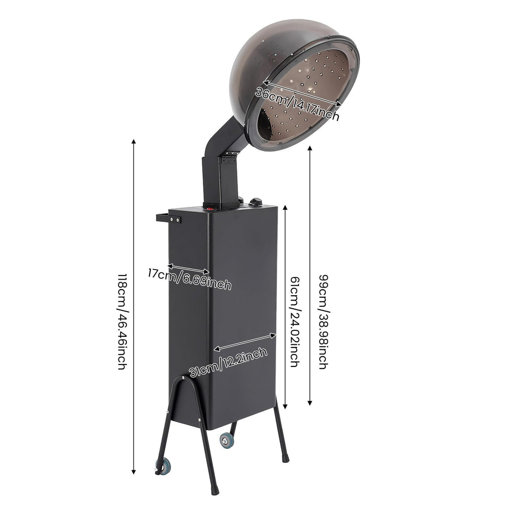 1200W Freestanding Hooded Hair Dryer with Wheels I652359