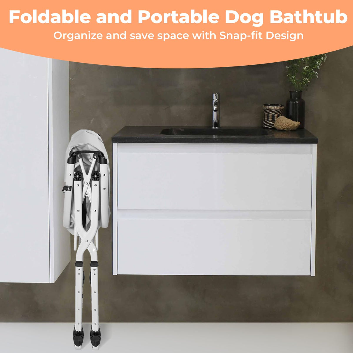 Portable 5 Height Adjustable Dog Bathtub U99645