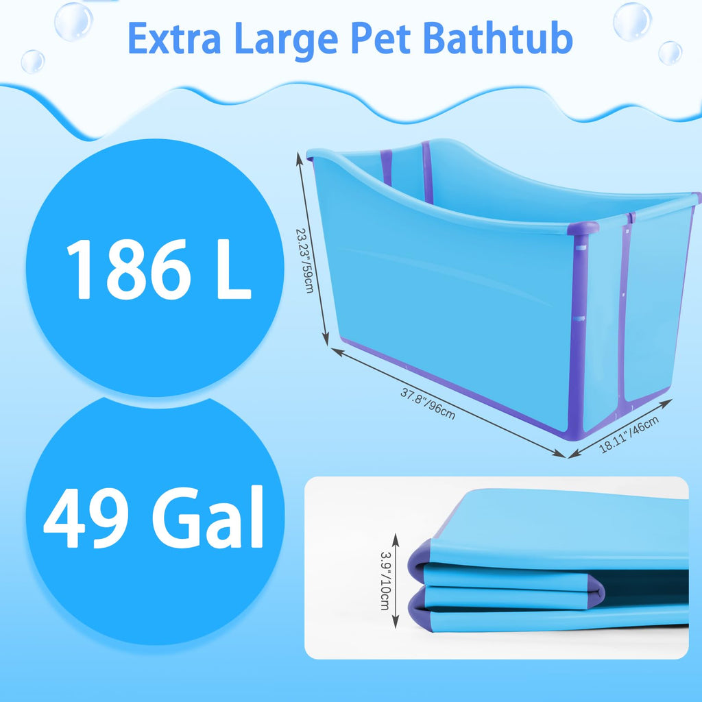Collapsible Extra Large Dog Bathtub with Drainage Pipe Q982134