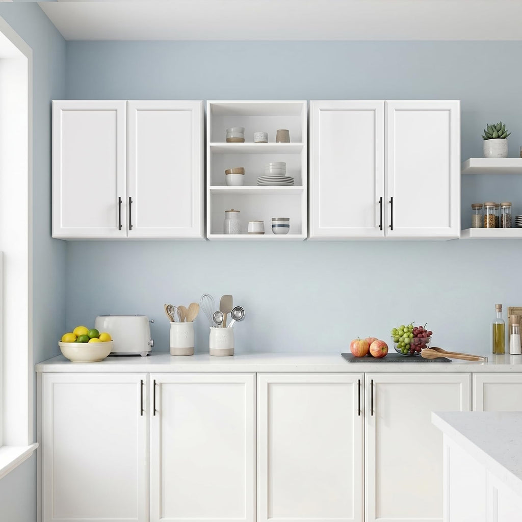62.8" W Wall Mounted Laundry Cabinets with Adjustable Shelf O196400