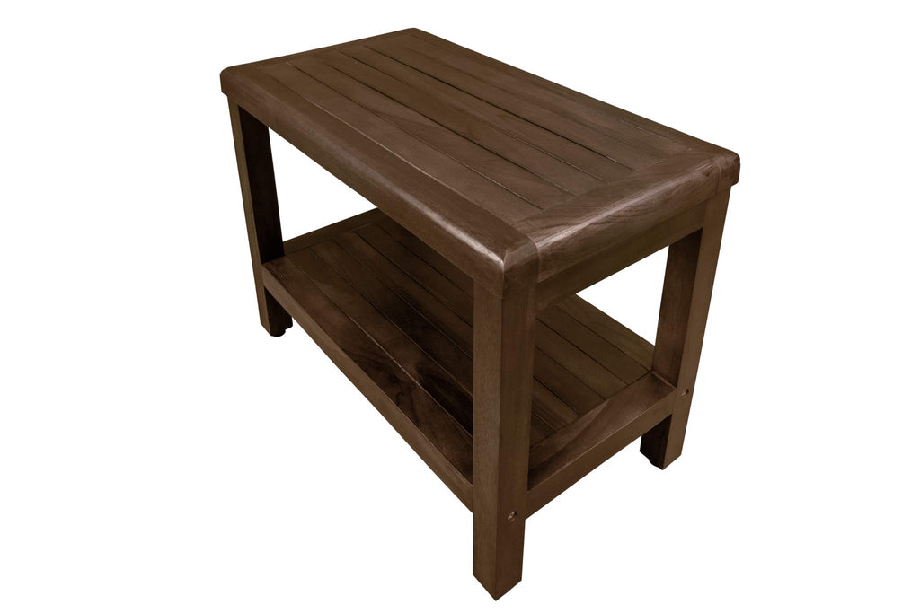 24" Teak Shower Bench with Shelf B8823