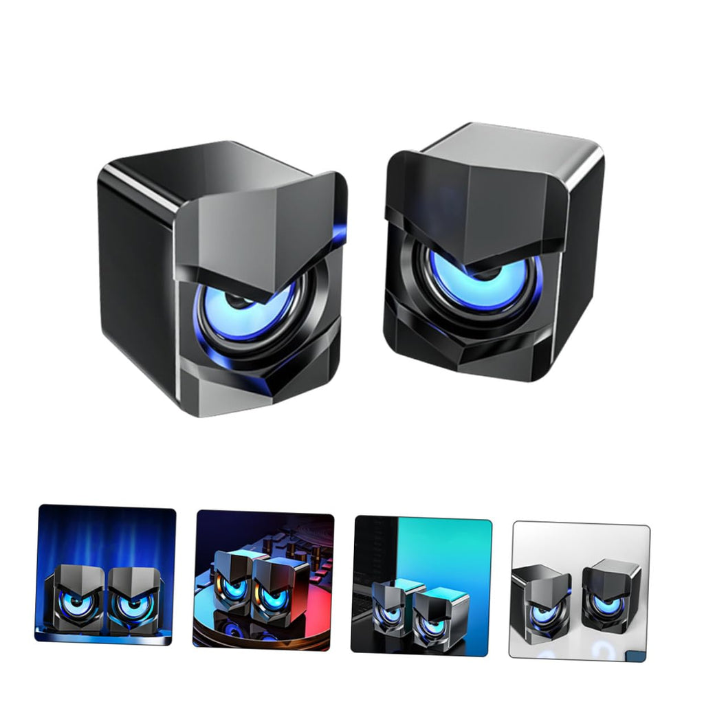 2 Pack USB Powered Black Computer Speakers C2274