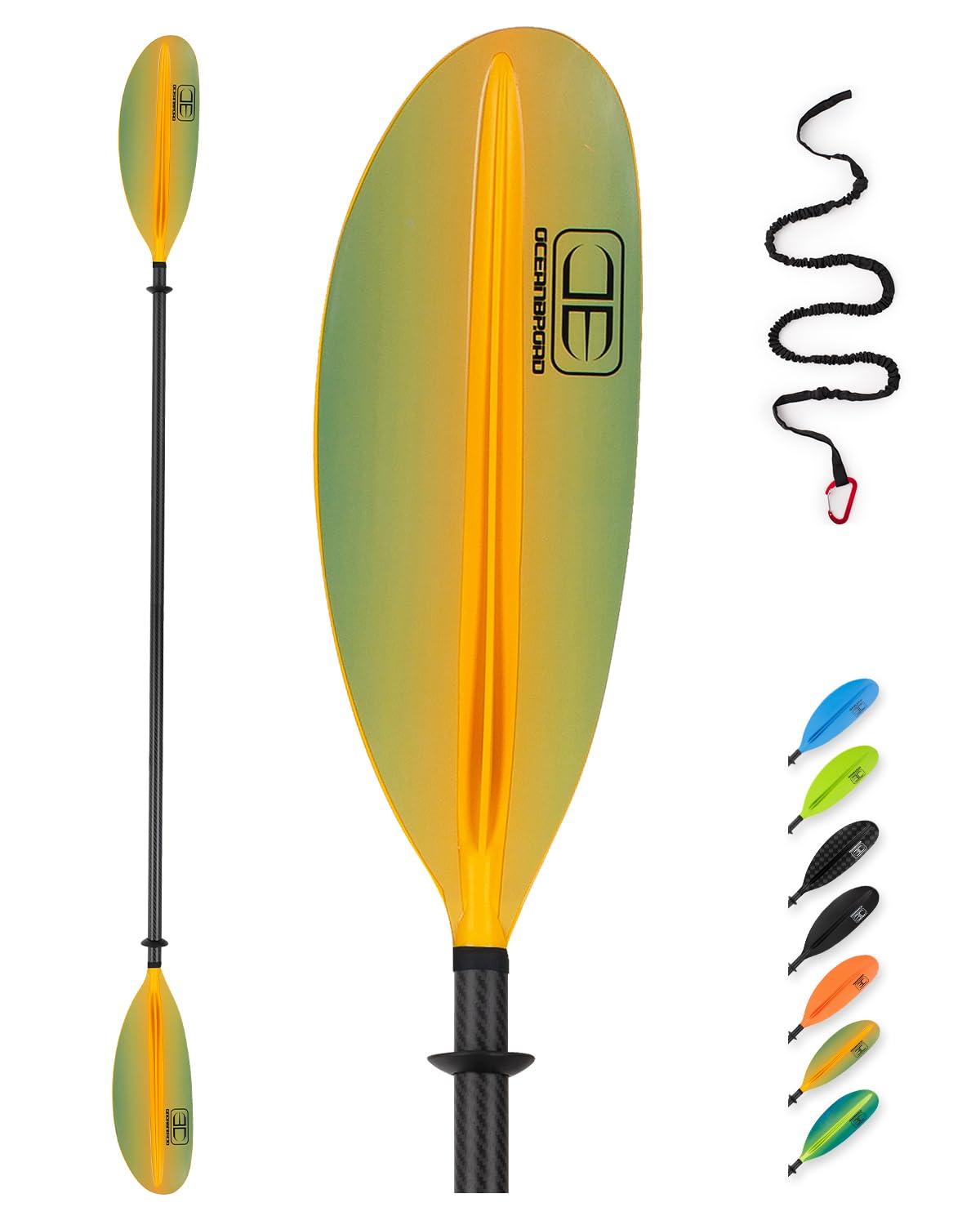 Carbon Fiber Kayak Paddle 90.5in/230cm with Paddle Leash V89445