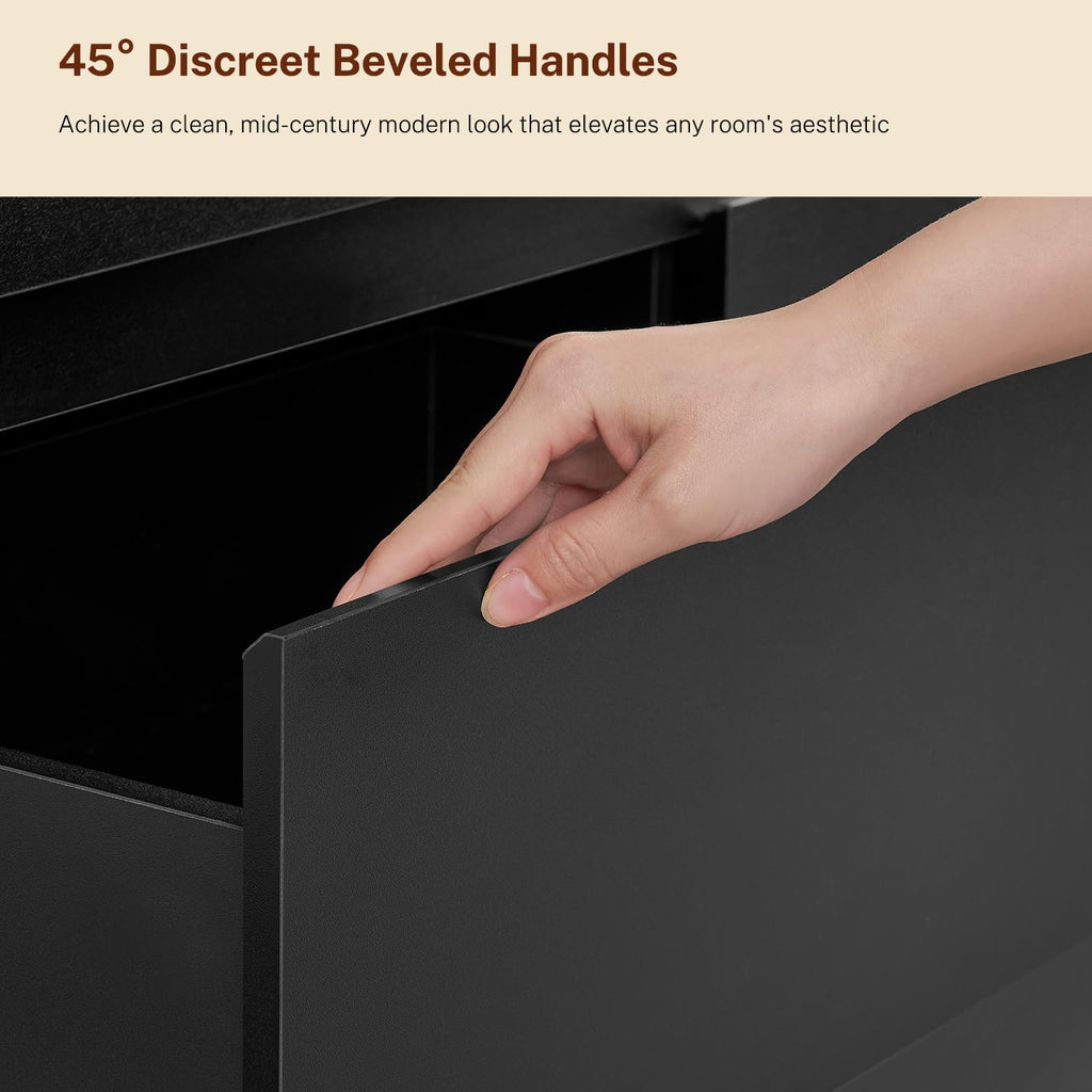 Black 6 Drawer Wood Dresser D35494