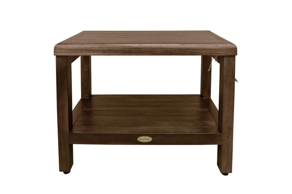 24" Teak Shower Bench with Shelf B8823