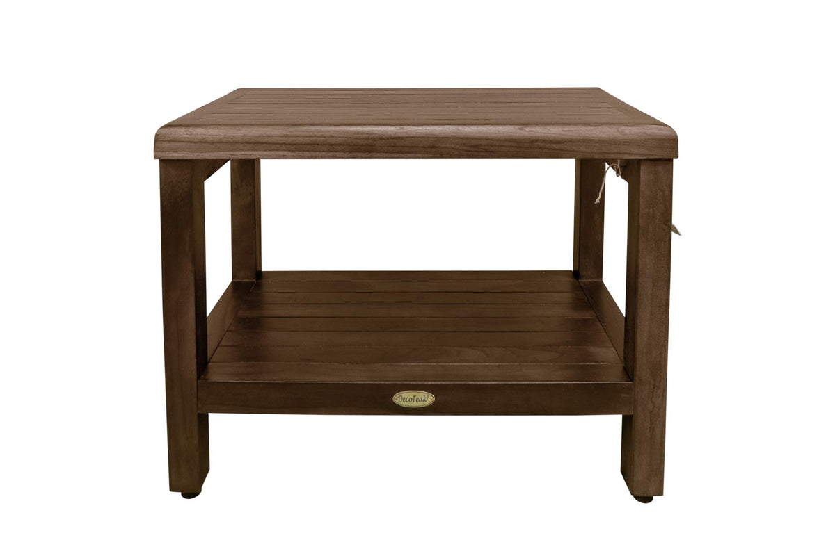 24" Teak Shower Bench with Shelf B8823