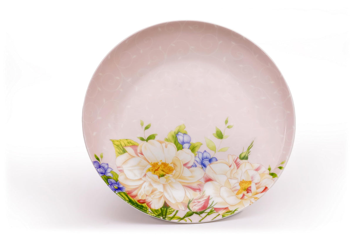 Pink Floral Ceramic Plates and Mugs Set Of 12 W454400
