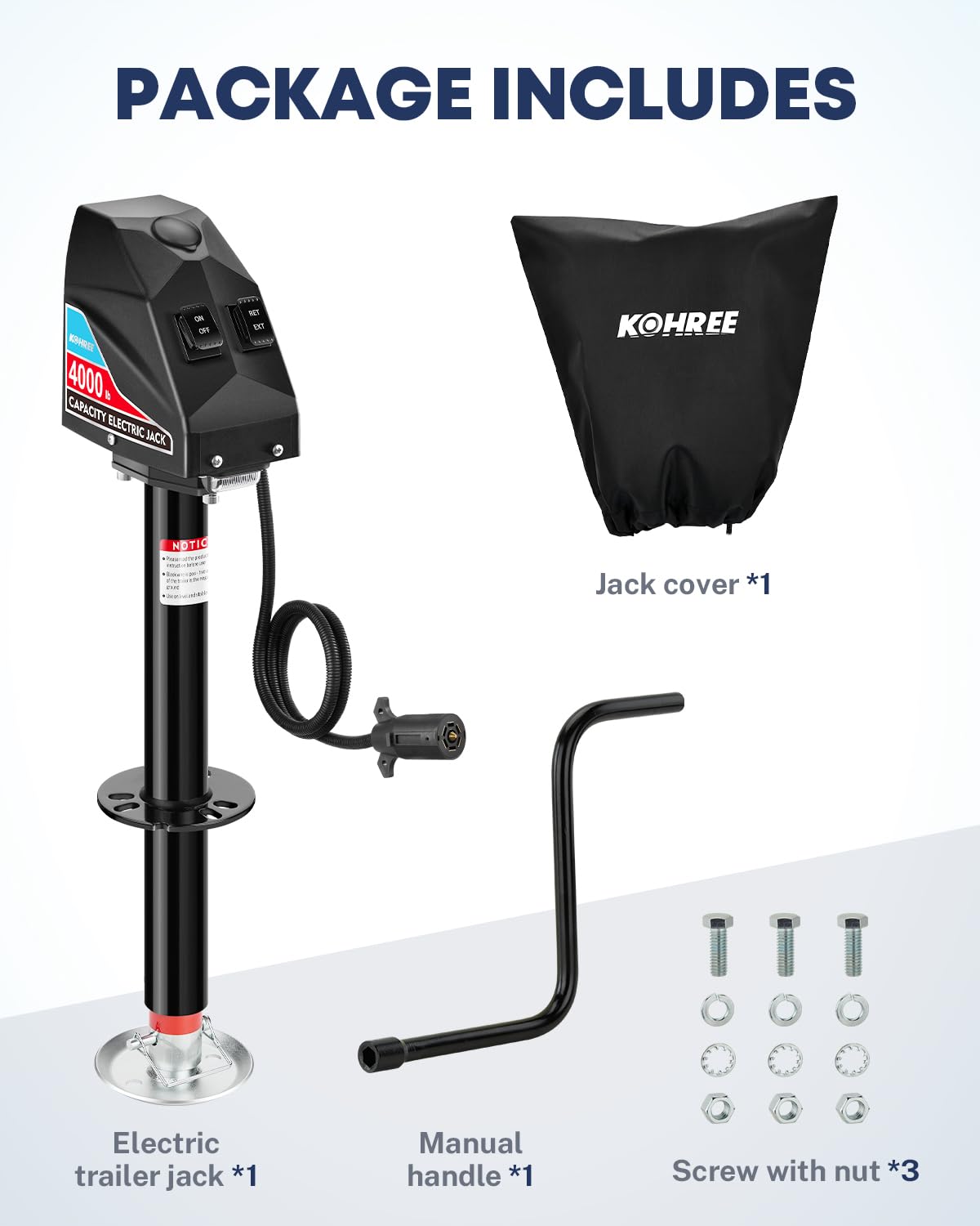 Electric Trailer Jack 4000 lbs T671848