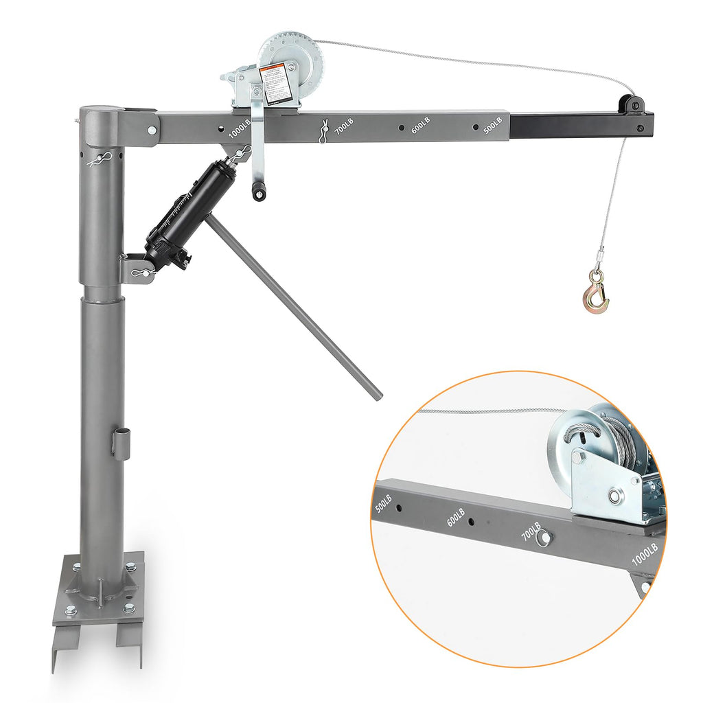 1000 LBS Hydraulic Pickup Truck Crane Hoist W369395
