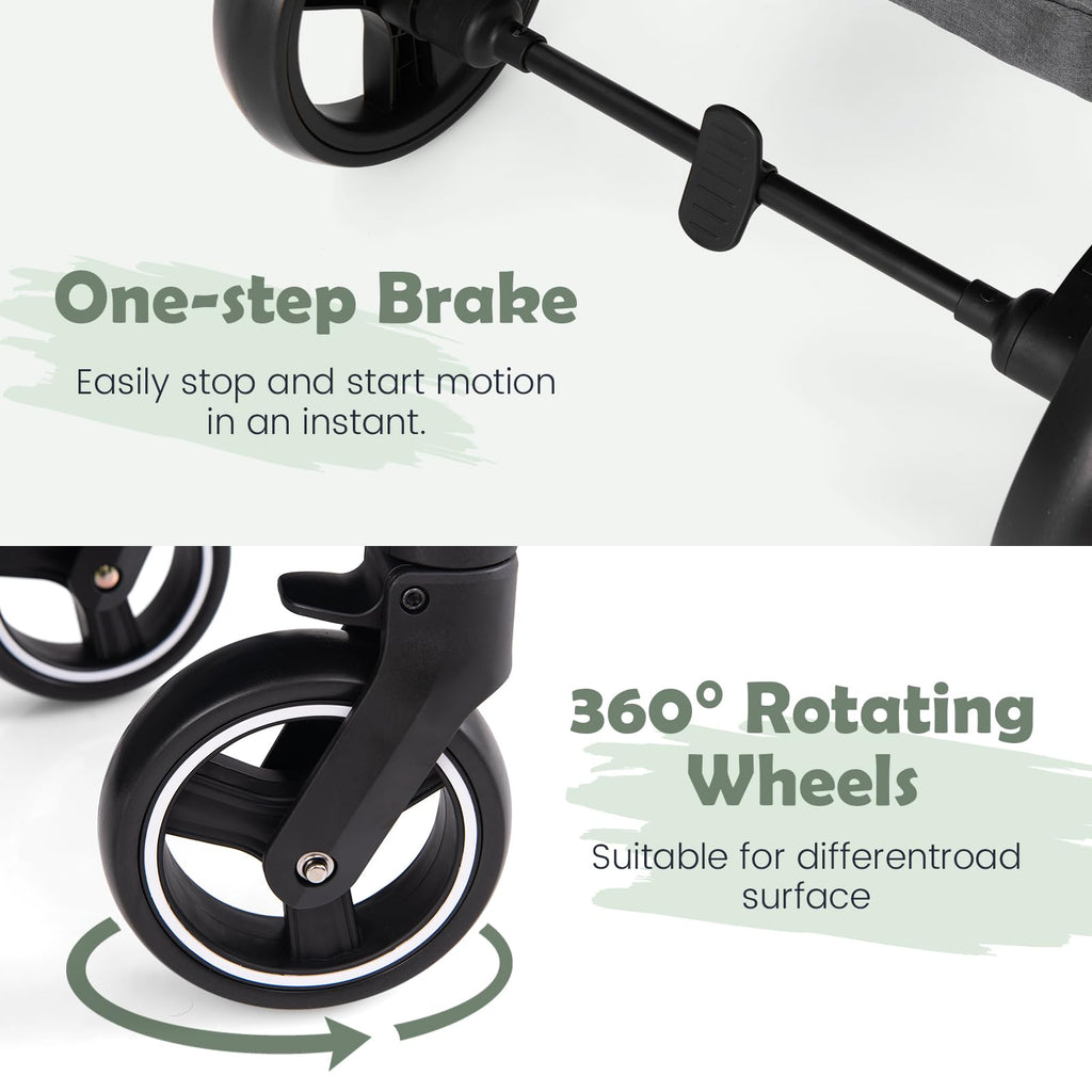 2 in 1 Convertible Baby Stroller with Reversible Seat J884283