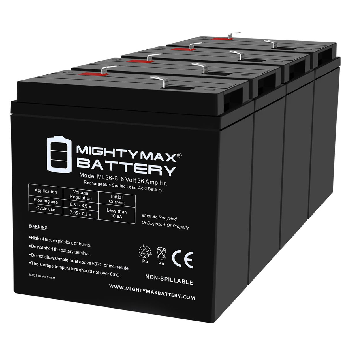 6V 36Ah AGM F2 Terminal Battery S72247