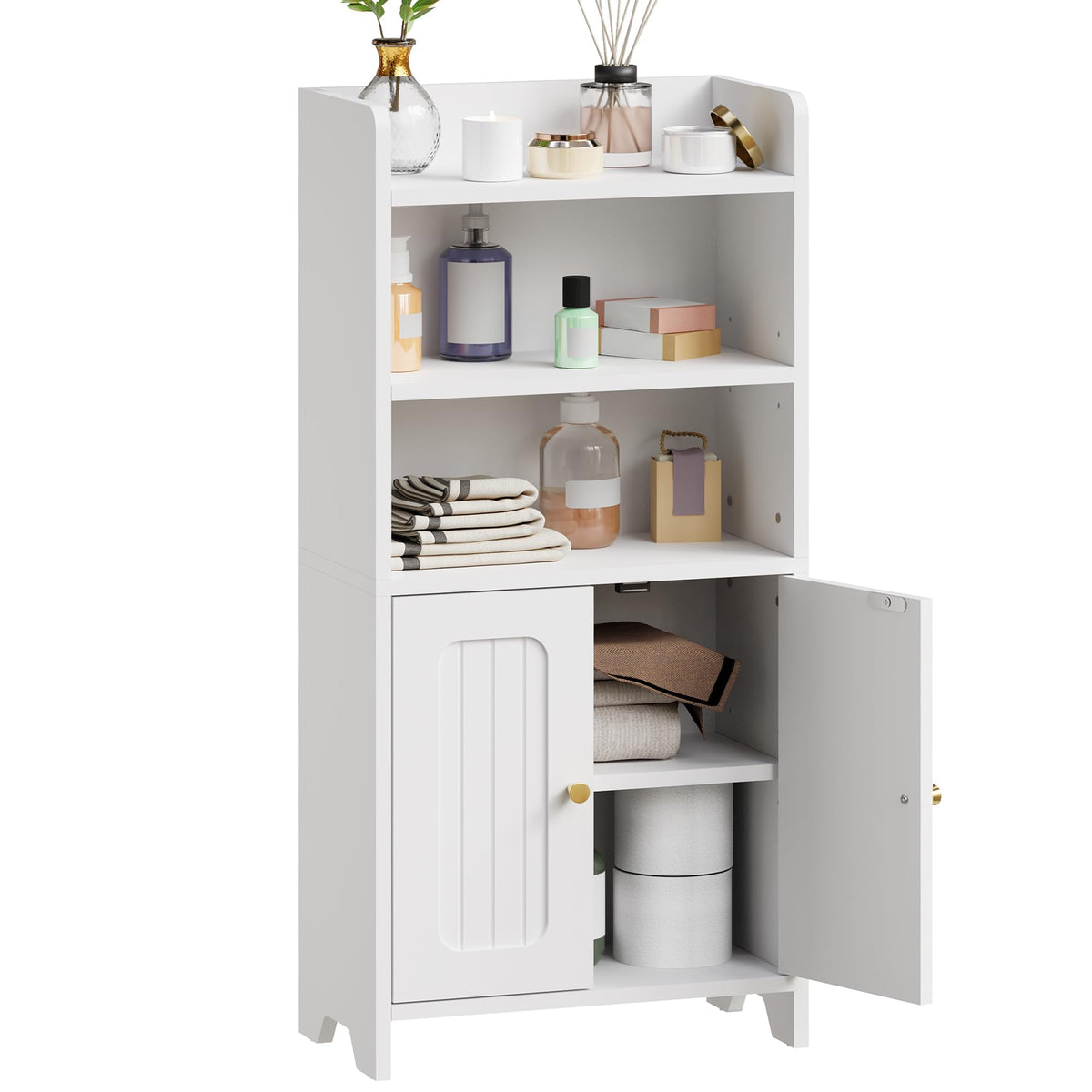 White 2 Door Bathroom Storage Cabinet R7076