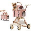 Pink Pet Stroller with One-Touch Brake Z7204