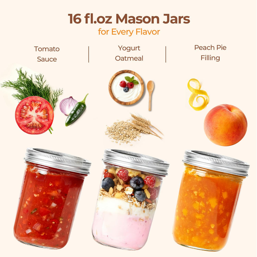 16 oz Wide Mouth Mason Jars 4 Pack C186424