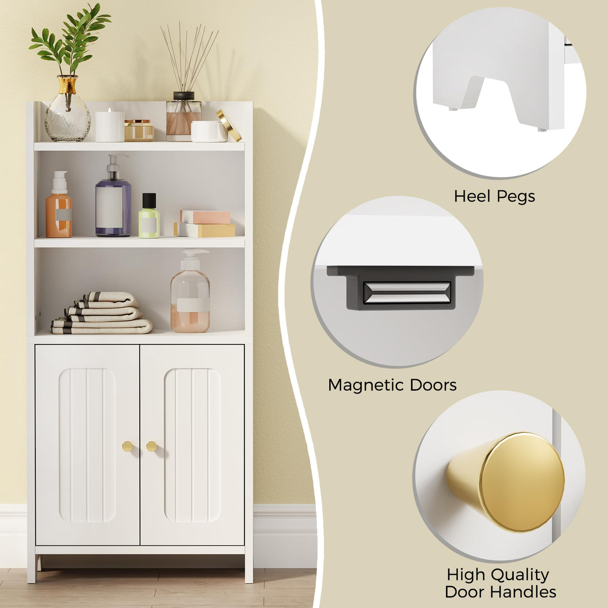 White 2 Door Bathroom Storage Cabinet R7076