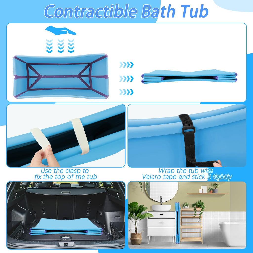Collapsible Extra Large Dog Bathtub with Drainage Pipe Q982134