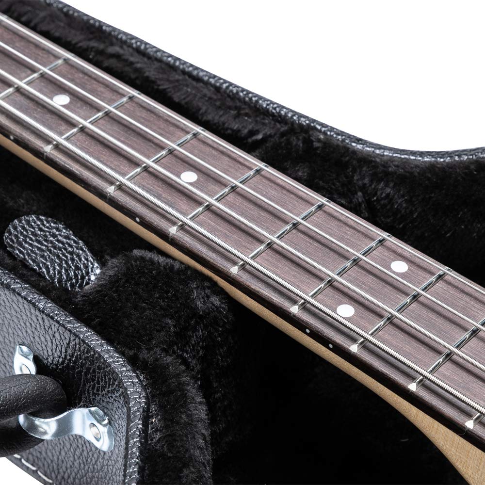 42-Inch Wooden Hard-Shell Electric Guitar Case with Lock Latch Padding J3650
