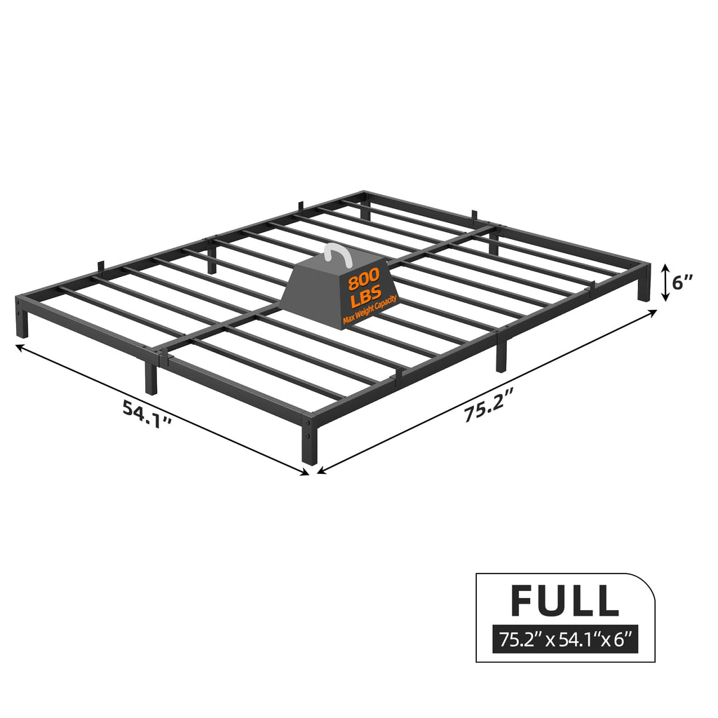 Black Metal Platform Bed Frame Y730731