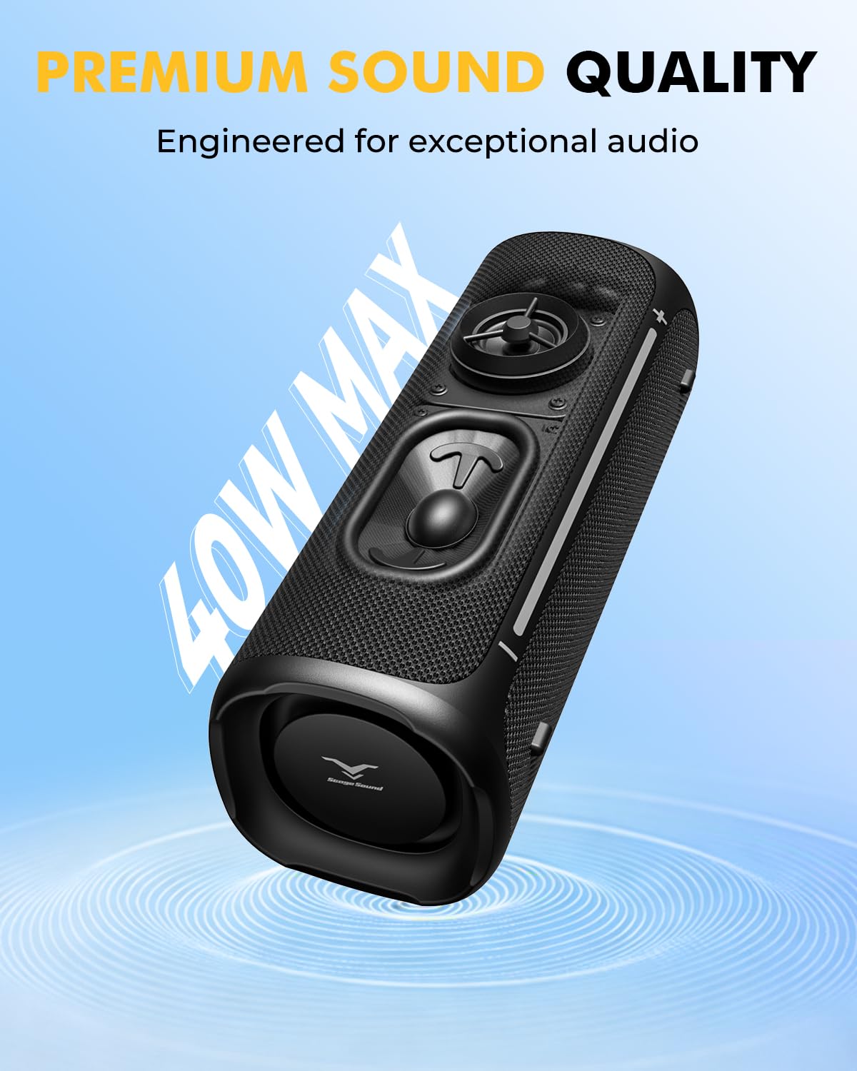 Portable Bluetooth Speaker IP67 Waterproof Black F578247