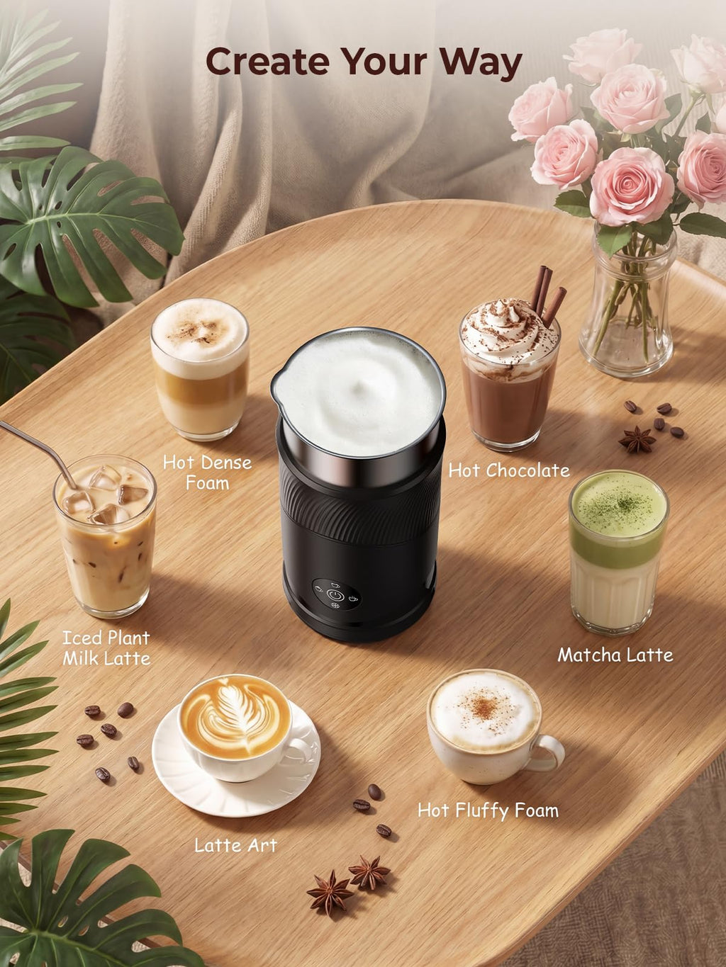350ml Electric Milk Frother 4-in-1 Hot & Cold Q71006