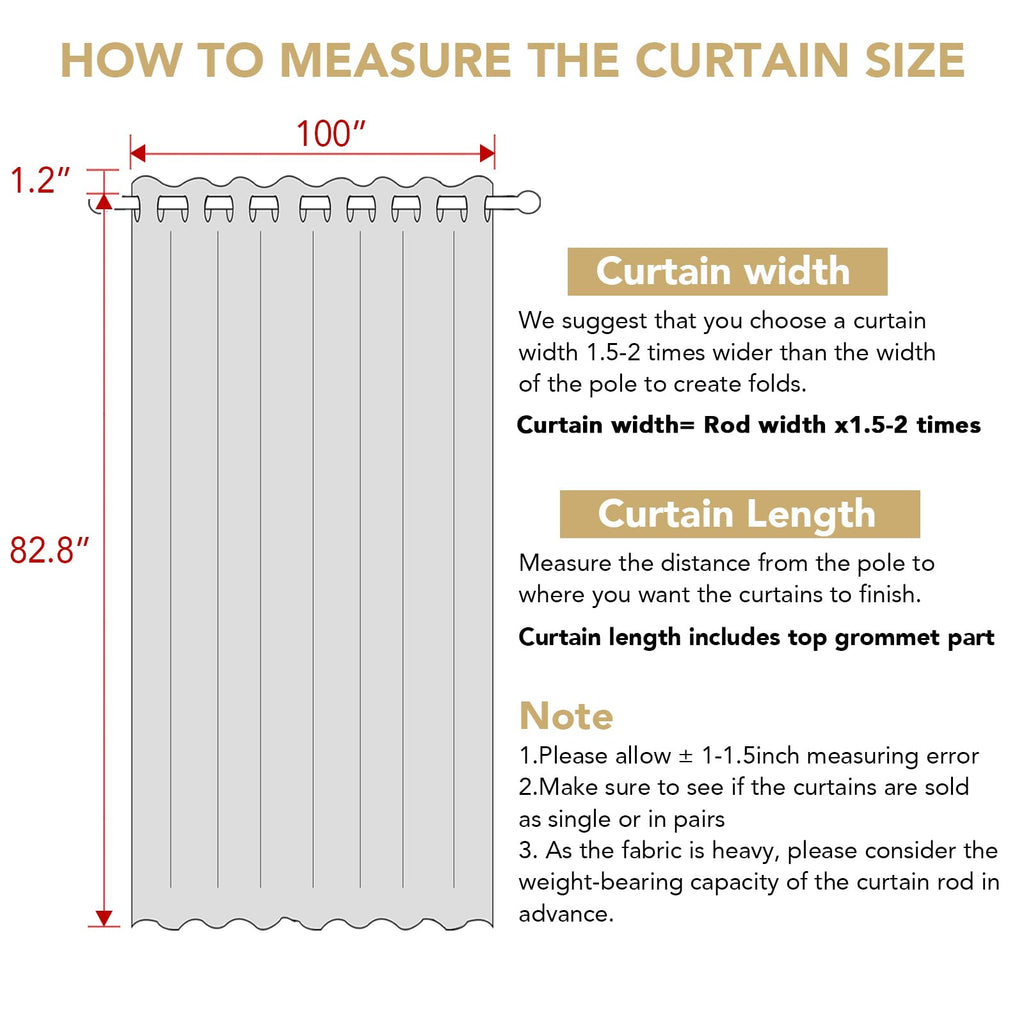 Polyester Room Darkening Blackout Curtain 100 x 84 Inches U4154