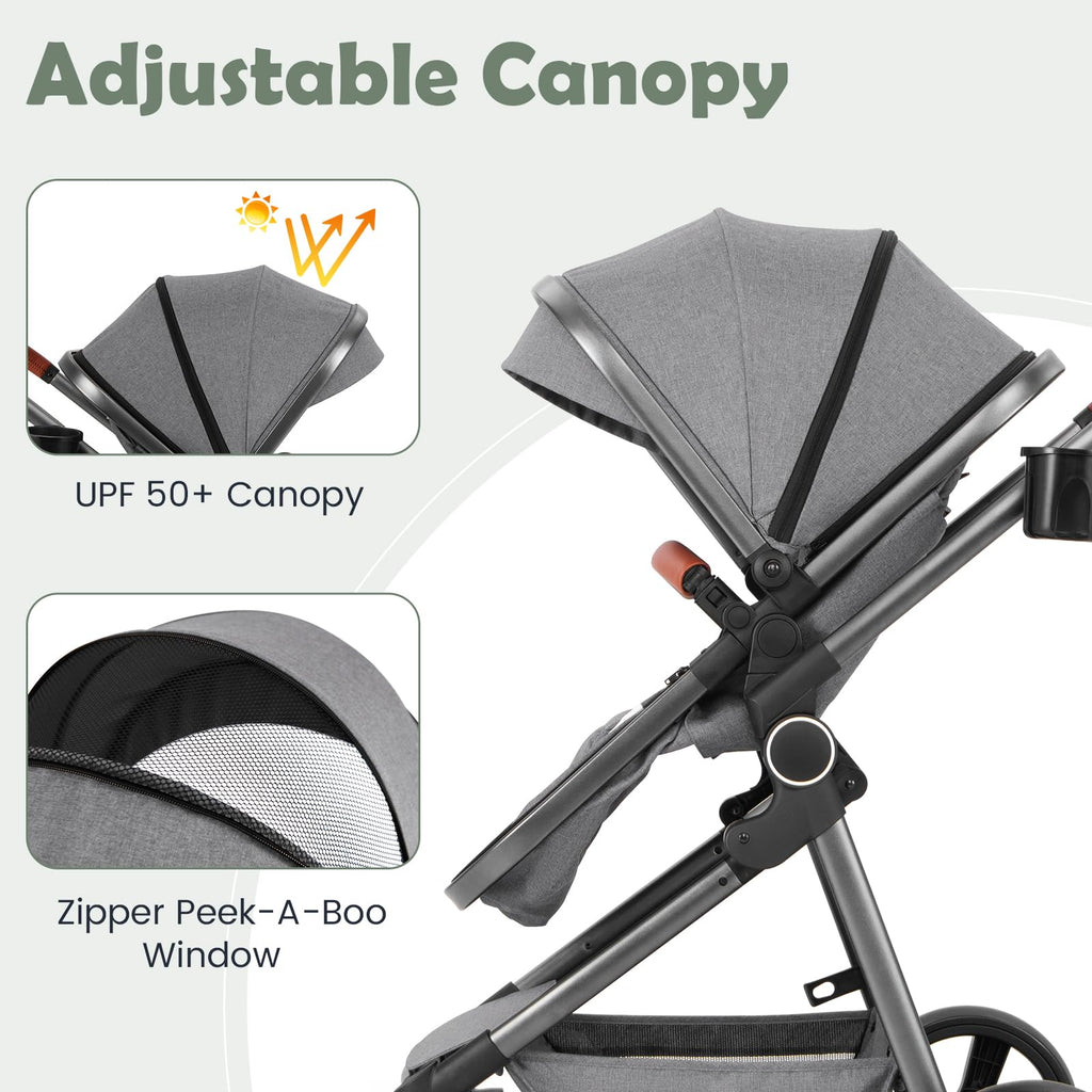 2 in 1 Convertible Baby Stroller with Reversible Seat J884283